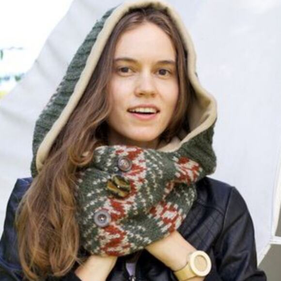 Wild Mantle Blended Recycled Fabric Hooded Scarf/Balaclava The Janey - Picture 1 of 11